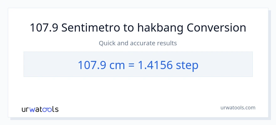 107.9 Mga Sentimetro patungong mga hakbang na conversion
