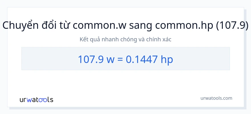 Chuyển đổi 107.9 watt sang mã lực