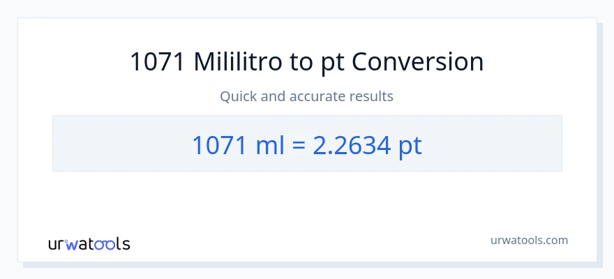 1071 mga mililitro patungong Pints na conversion
