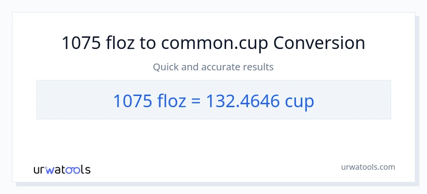 1075 mga onsa ng likido patungong mga tasa na conversion