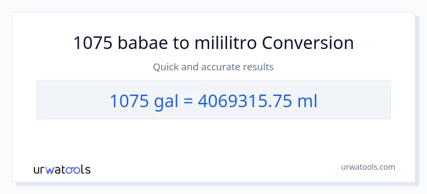 1075 Mga galon patungong mga mililitro na conversion