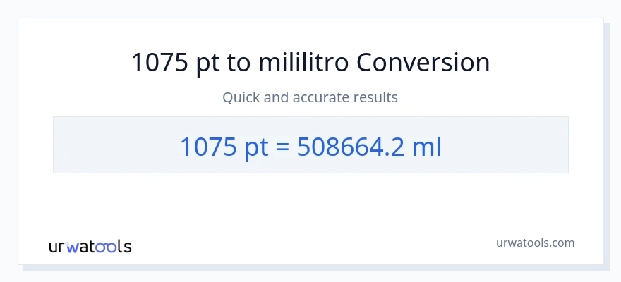 1075 Pints patungong mga mililitro na conversion