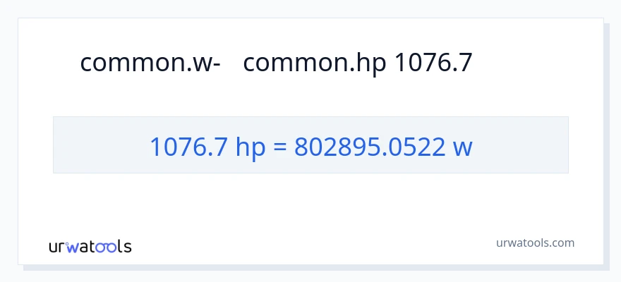 המרה של 1076.7 כּוֹחַ סוּס ל- וואט