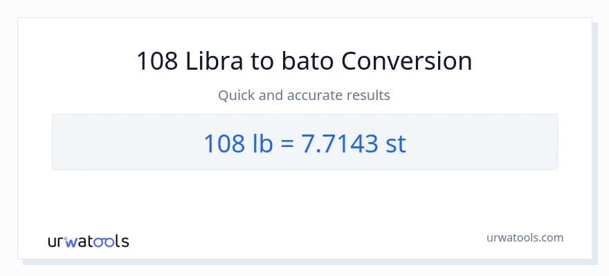 108 Lbs patungong Mga bato na conversion