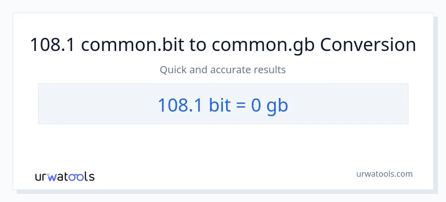 108.1 Bits patungong Gigabytes na conversion