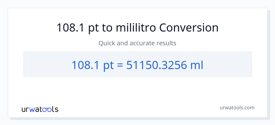 108.1 Pints patungong mga mililitro na conversion