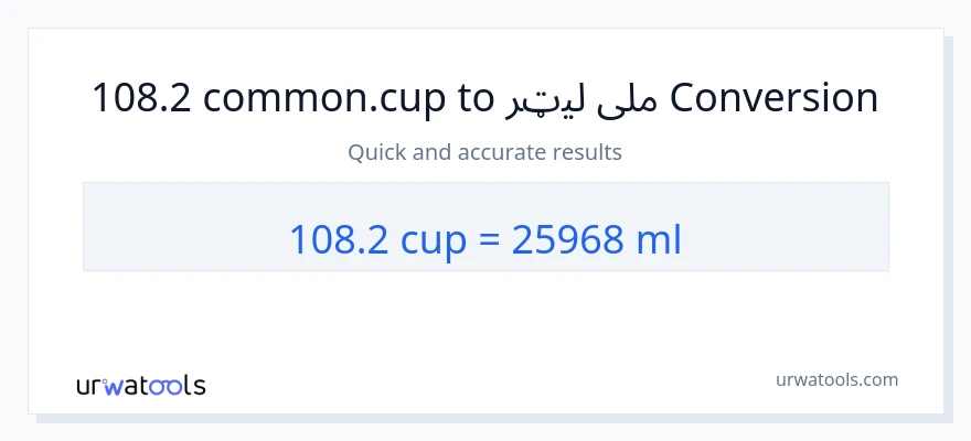 108.2 پيالې ته ملی لیټرونه بدلون