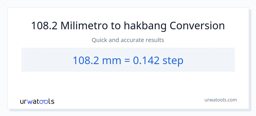 108.2 milimetro patungong mga hakbang na conversion