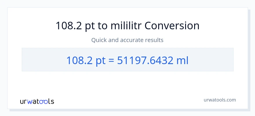 Konwersja 108.2 Pints do mililitry