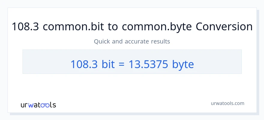 التحويل من 108.3 Bits إلى Bytes