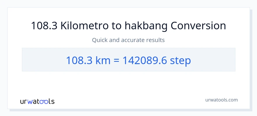 108.3 Kilometro patungong mga hakbang na conversion