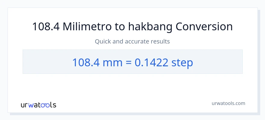 108.4 milimetro patungong mga hakbang na conversion