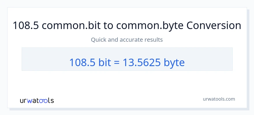 108.5 Bits ته Bytes بدلون