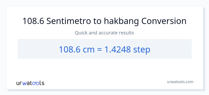 108.6 Mga Sentimetro patungong mga hakbang na conversion