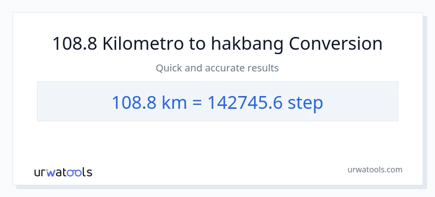 108.8 Kilometro patungong mga hakbang na conversion
