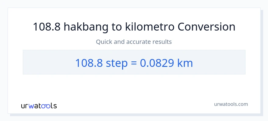 108.8 mga hakbang patungong Kilometro na conversion