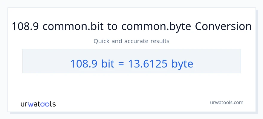 التحويل من 108.9 Bits إلى Bytes