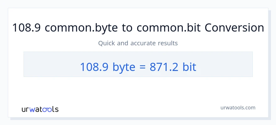 التحويل من 108.9 Bytes إلى Bits