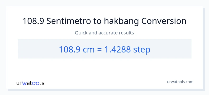 108.9 Mga Sentimetro patungong mga hakbang na conversion