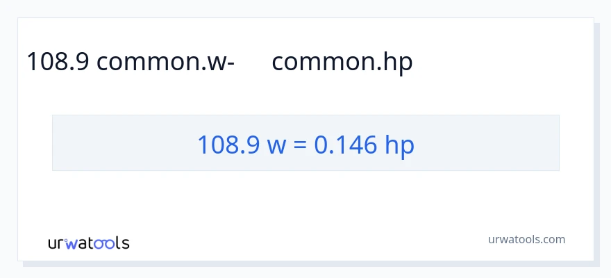 108.9 վատտ-ից ձիաուժ փոխակերպում