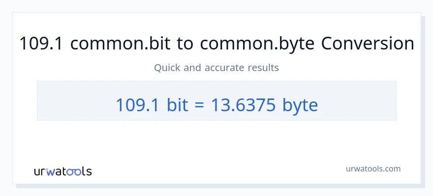 التحويل من 109.1 Bits إلى Bytes