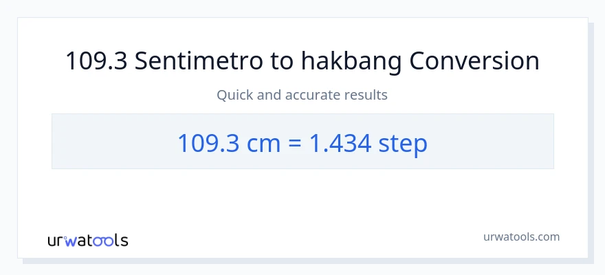 109.3 Mga Sentimetro patungong mga hakbang na conversion