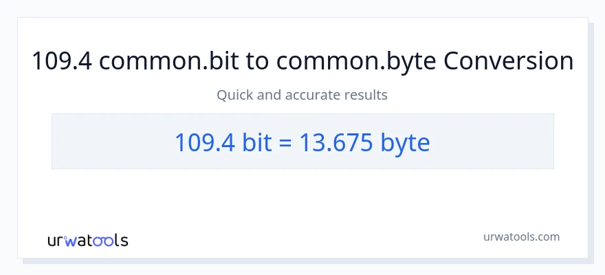 109.4 Bits இலிருந்து Bytes வரை மாற்றம்
