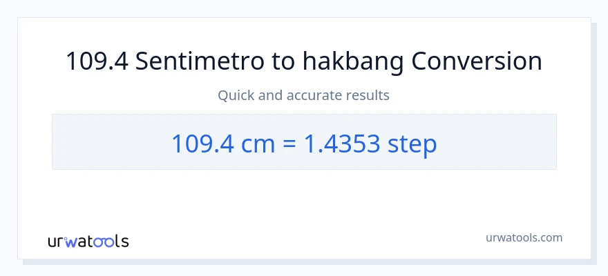 109.4 Mga Sentimetro patungong mga hakbang na conversion