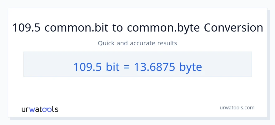 التحويل من 109.5 Bits إلى Bytes