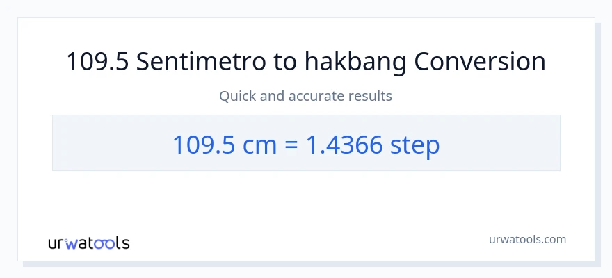 109.5 Mga Sentimetro patungong mga hakbang na conversion