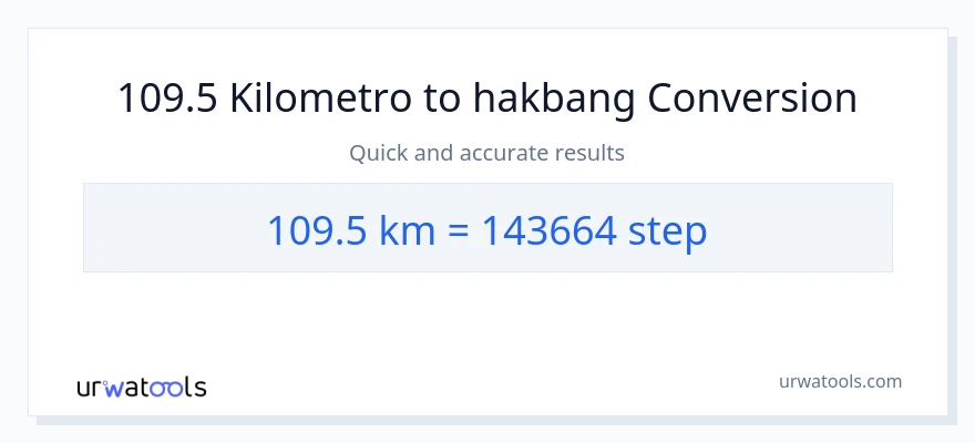 109.5 Kilometro patungong mga hakbang na conversion