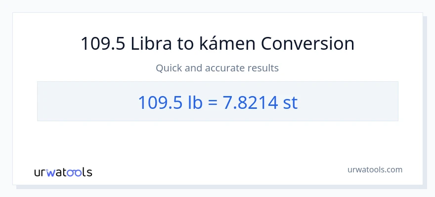 Konverze z Lbs na Kameny: 109.5