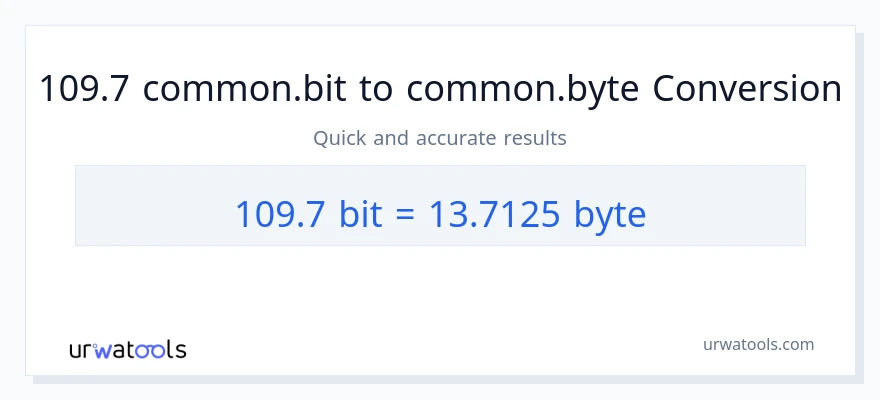 التحويل من 109.7 Bits إلى Bytes
