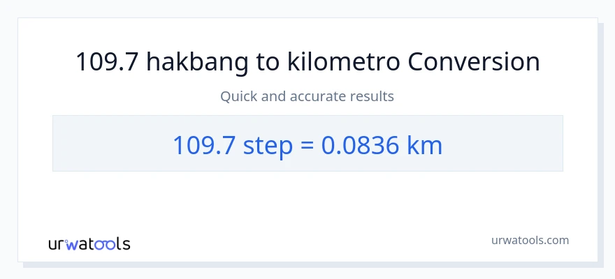 109.7 mga hakbang patungong Kilometro na conversion