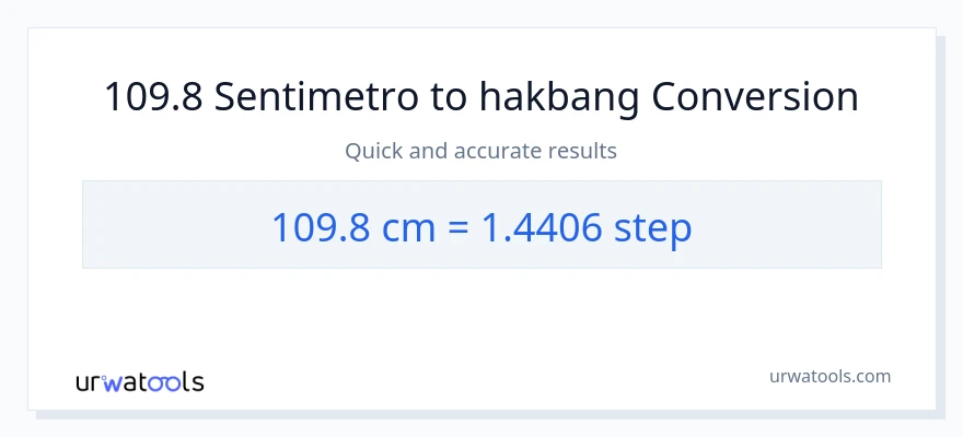 109.8 Mga Sentimetro patungong mga hakbang na conversion