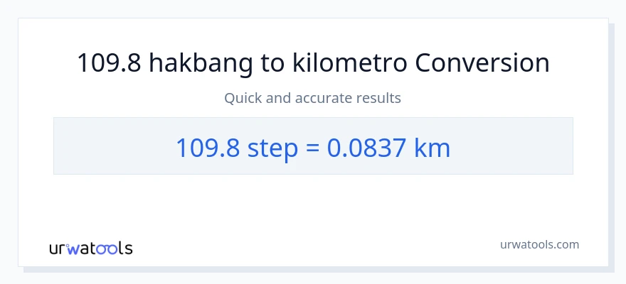 109.8 mga hakbang patungong Kilometro na conversion