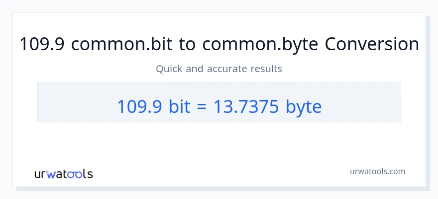التحويل من 109.9 Bits إلى Bytes