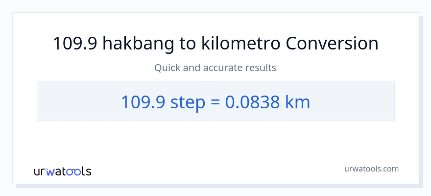 109.9 mga hakbang patungong Kilometro na conversion