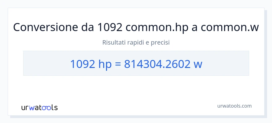 Conversione da 1092 potenza a watt