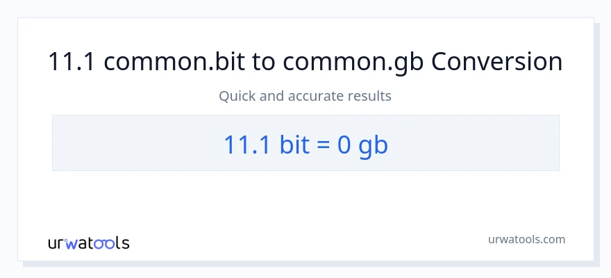 11.1 Bits patungong Gigabytes na conversion