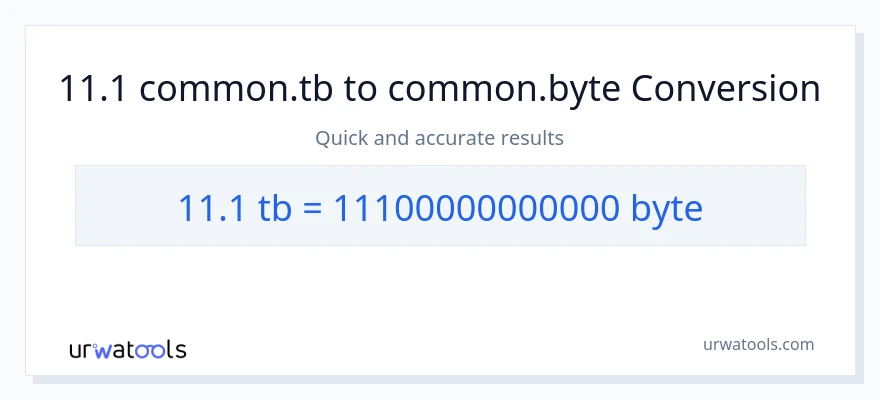 11.1 Terabytes patungong Bytes na conversion