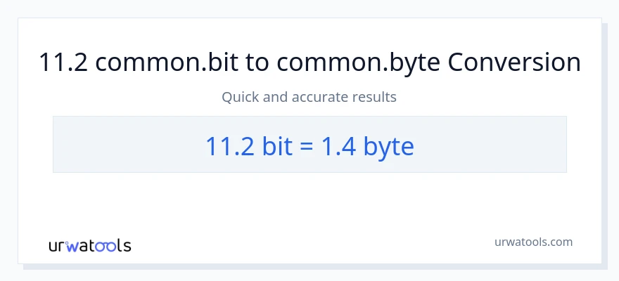 11.2 Bits patungong Bytes na conversion