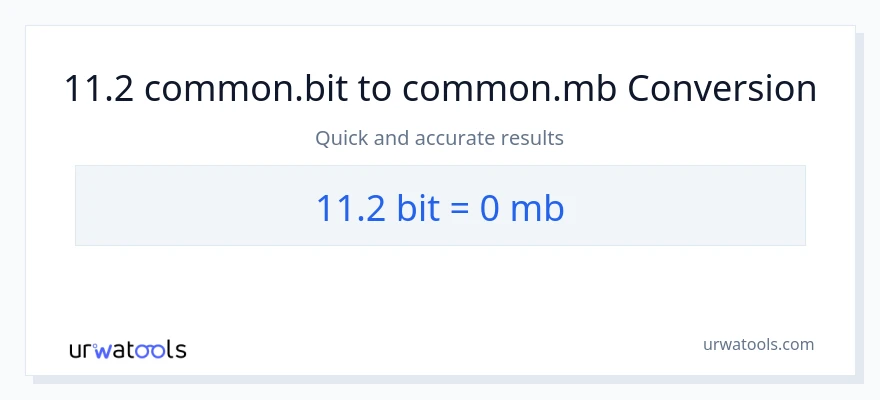 11.2 Bits ൽ നിന്ന് Megabytes ലേക്ക് പരിവർത്തനം
