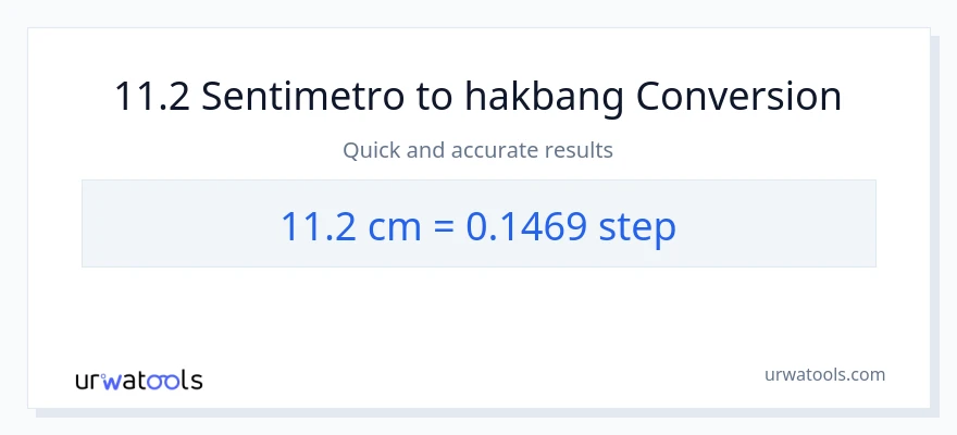 11.2 Mga Sentimetro patungong mga hakbang na conversion