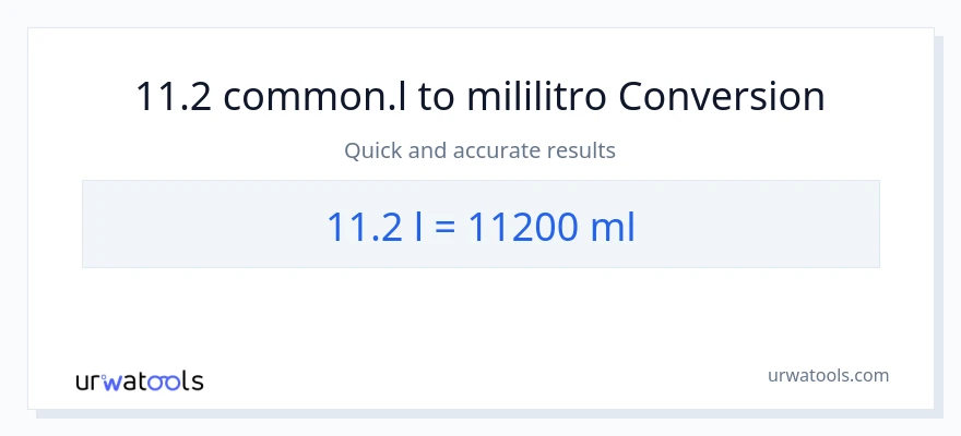 11.2 Liters patungong mga mililitro na conversion