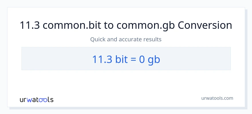 11.3 Bits patungong Gigabytes na conversion