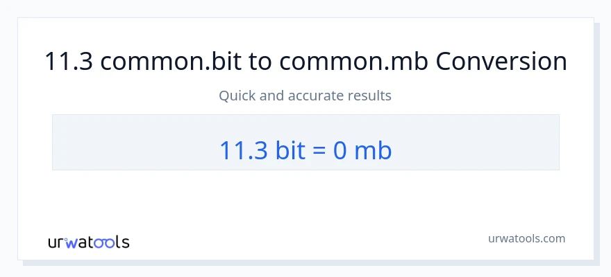 11.3 Bits ته Megabytes بدلون