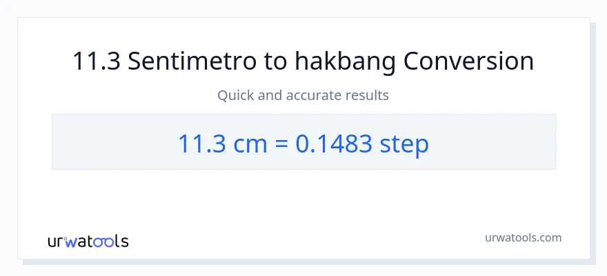 11.3 Mga Sentimetro patungong mga hakbang na conversion