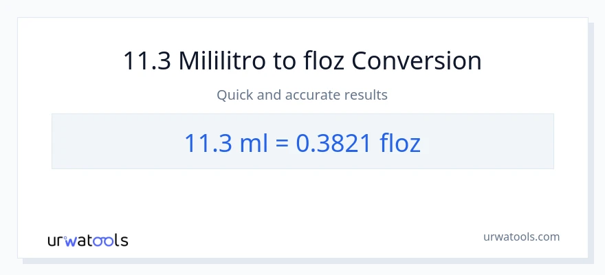 11.3 mga mililitro patungong mga onsa ng likido na conversion