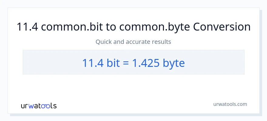 Conversion 11.4 Bits vers Bytes